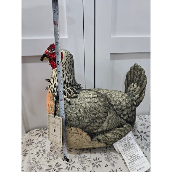 NWT John Derian for Target Chicken Pillow – Beaded Decorative Accent - Picture 4 of 10